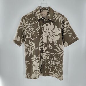 O'Neill Shirt Men's Medium Tropical Floral Short Sleeve Button Up Green